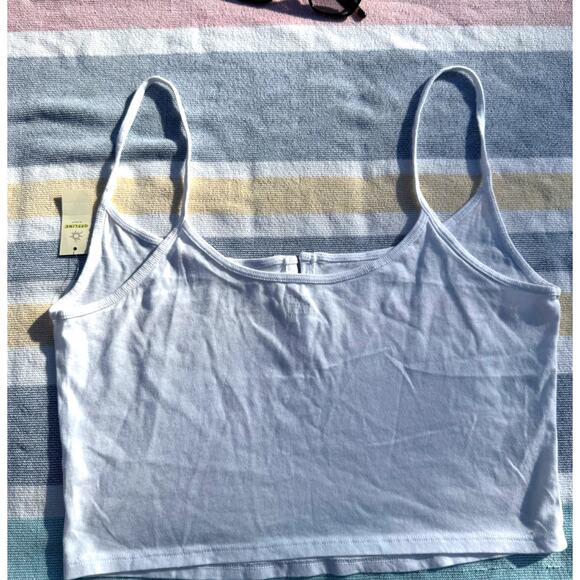 NWT, OFFLINE by Aerie White Crop Tank Top, Sz L - Picture 2 of 6